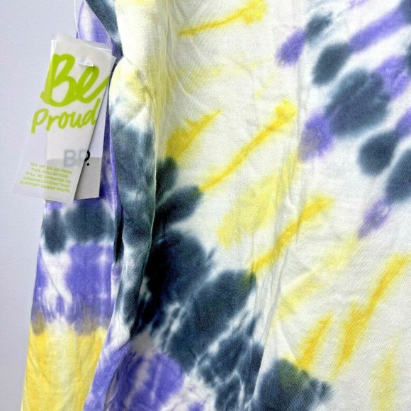 Bp Gender Inclusive In Purple- Yellow Tie Dye Tee Size Small Yellow NEW - Picture 5 of 5